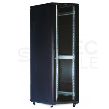 Szafa stojąca RACK 19" 42U 600x600mm drzwi szklane czarna TOTEN G7