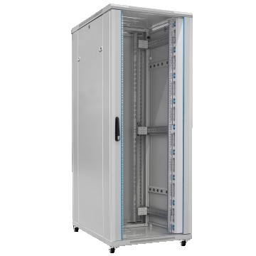 Szafa stojąca RACK 19" 42U 800x1000mm drzwi szklane szara TOTEN G7