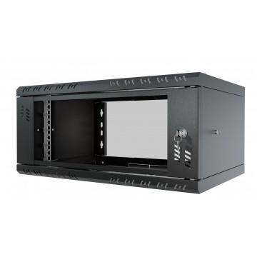 Szafa wisząca RACK 19" 4U 350mm drzwi szklane czarna PRO