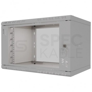 Szafa wisząca RACK 19" 6U 350mm drzwi szklane szara BOX