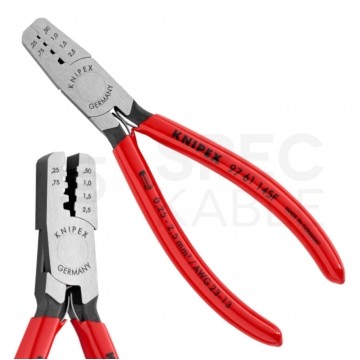 Szczypce do zaciskania tulejek kablowych 0,25-2,5mm2 powlekane KNIPEX 97 68 145 F