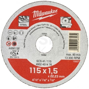 Tarcza tnąca do cięcia metalu 115x1,5mm CONTRACTOR MILWAUKEE