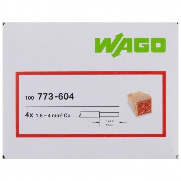 WAGO SPECIAL 773-604 Szybkozłączka 4x 1,5-4,0mm2 na drut 400V/32A ORYGINALNA 100szt.