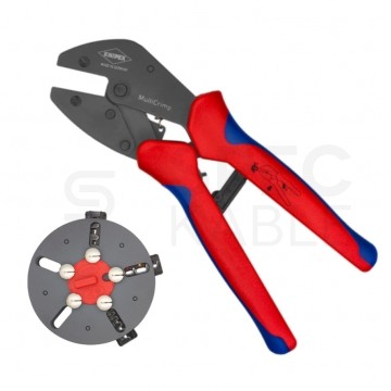 Zaciskarka Praska do końcówek kablowych 0,25-6mm2 z magazynkiem + 3 wymienne matryce MultiCrimp KNIPEX 97 33 01