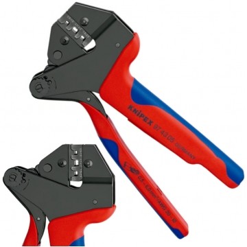 Zaciskarka Praska do końcówek kablowych nieizolowanych 0,5-6mm2 Crimp System KNIPEX 97 43 05 do konektorów nasuwkowych 4,8mm i 6,3mm bez izolacji