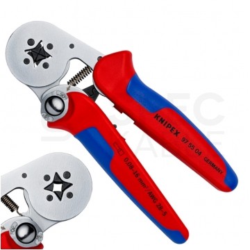 Zaciskarka Praska do tulejek kablowych 0,08-16mm2 z matrycą czworokątną KNIPEX 97 55 04