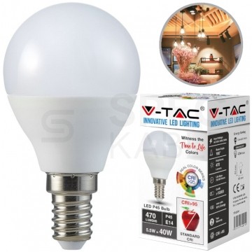 Żarówka LED E14 230V 5,5W 470lm 6400K IP20 barwa CW biała zimna V-TAC VT-2236