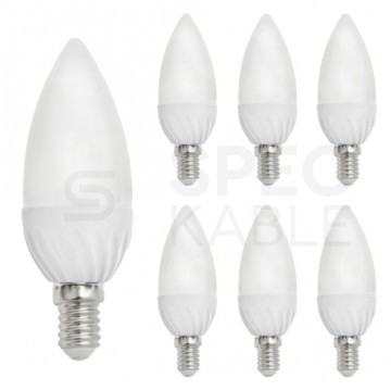 Żarówka LED E14 230V 6W 540lm 4000K świecowa barwa NW biała neutralna SPECTRUM LED [Komplet 6szt]