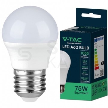 Żarówka LED E27 230V 10,5W 1055lm 6500K IP20 barwa CW biała zimna V-TAC VT-2112-N