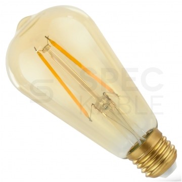 Żarówka LED E27 230V 2W 240lm 2700-3200K Gold Retro Shine grzybkowy "Edison" barwa WW biała ciepła SPECTRUM LED