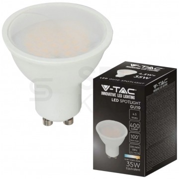 Żarówka LED GU10 230V 4,5W 400lm 3000K IP20 barwa WW biała ciepła V-TAC VT-1975