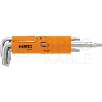 Zestaw kluczy Torx T10-T50 metaliczne 8szt w pomarańczowym etui NEO 09-524