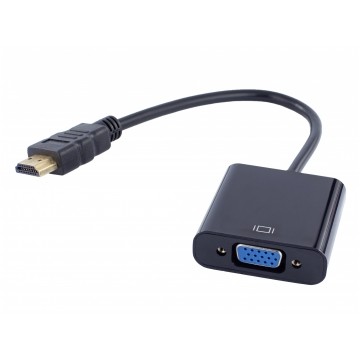 OUTLET Adapter HDMI -> SVGA (D-Sub 15-pin) Full HD (wtyk / gniazdo) czarny 20cm