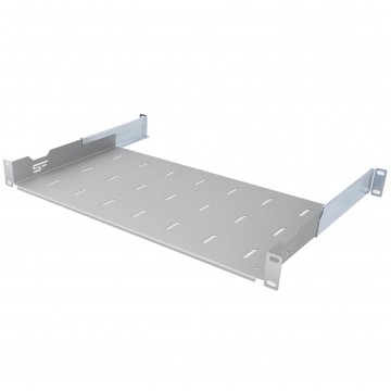 OUTLET Półka regulowana do szafy RACK 19" 1U 250mm szara