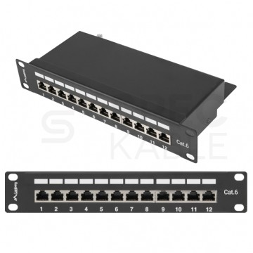 Patch panel RACK 10" kat.6 12p FTP czarny LANBERG