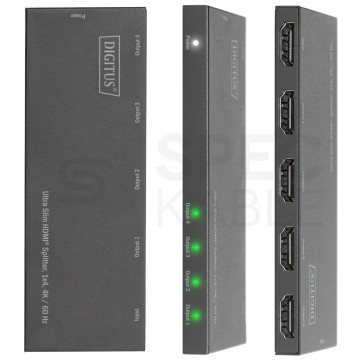 Splitter HDMI Rozgałęźnik 1x wejście / 4x wyjście 4K@60 Ultra HD DIGITUS DS-45323